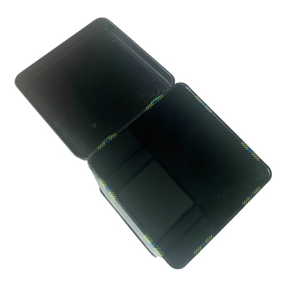 VTG MAC Makeup Tartan Plaid Gold Emblem Metal Storage Tin Container Empty - Picture 8 of 10